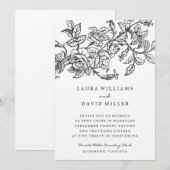 Rustic Floral Kraft Roos Garden Wedding Kaart (Voorkant / Achterkant)