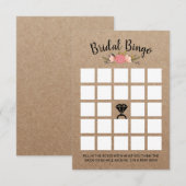 Rustic Floral Kraft Vrijgezellenfeest Bingo Game Kaart (Voorkant / Achterkant)