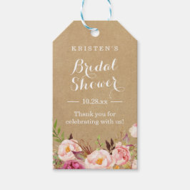 Rustic Floral Kraft | Vrijgezellenfeest Hartelijk  Cadeaulabel