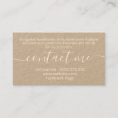 Rustic Floral Lace Handmade Cards Scrapbooking Visitekaartje (Achterkant)