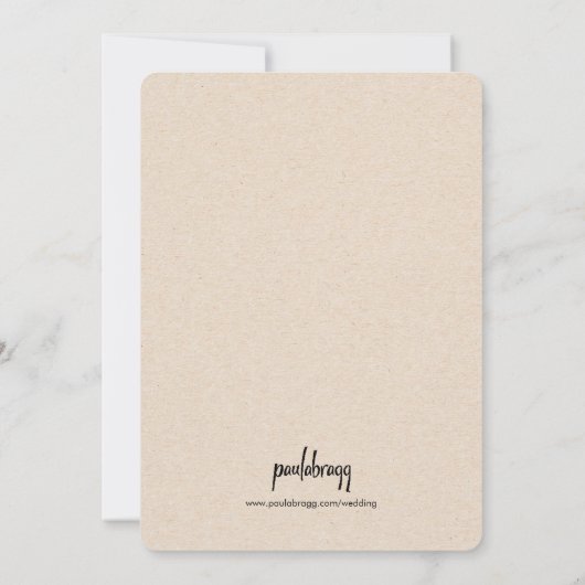 Rustic Floral Ladybug Butterfly Wedding Invitation Kaart (Achterkant)