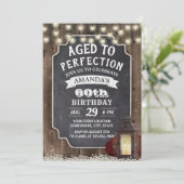 Rustic Floral Lantern Barn Wood 60th Birthday Kaart (Staand voorkant)
