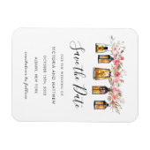 Rustic Floral Lantern Wedding Save the Date Magneet (Horizontaal)