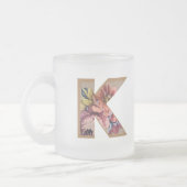 Rustic Floral Large Monogram K Matglas Koffiemok (Links)