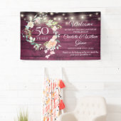 Rustic Floral Licht 50th Jubileum Welkom Spandoek (Insitu)