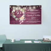 Rustic Floral Licht 50th Jubileum Welkom Spandoek (Beurs)