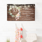Rustic Floral Licht 50th Jubileum Welkom Spandoek (Insitu)