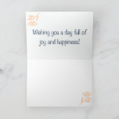 Rustic Floral Light Orange Birthday Kaart (Binnen)