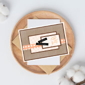 Rustic Floral Light Orange Birthday Kaart