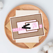 Rustic Floral Light Pink Birthday Kaart