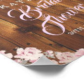 Rustic Floral Light String Wood Vrijgezellenfeest  Poster (Hoek)