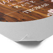 Rustic Floral Light Strings Wedding Welcome Sign Poster (Hoek)