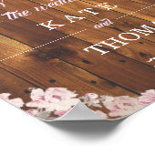 Rustic Floral Light Strings Wedding Welcome Sign Poster (Hoek)