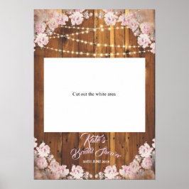 Rustic Floral Light Vrijgezellenfeest cut Photo Bo Poster