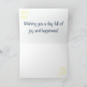 Rustic Floral Light Yellow Birthday Kaart (Binnen)