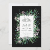 Rustic Floral Lijst in Midnight zwart Kaart (Voorkant)