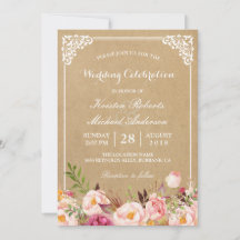 Rustic Floral Lijst Kraft | Weddengeviering