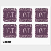 Rustic Floral Love | PAARS | Vierkante Sticker (Vel)
