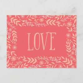 Rustic Floral Love | Roze Sinaasappel | Briefkaart