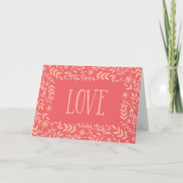 Rustic Floral Love | Roze Sinaasappel | Feestdagen Kaart