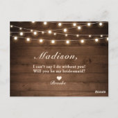 Rustic Floral Mason Jar... ben je mijn Bridesmaid Briefkaart (Achterkant)