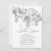 Rustic Floral Mason Jar Bridal Shower Kaart (Voorkant)