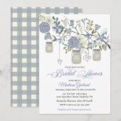 Rustic Floral Mason Jar Bridal Shower Kaart (Voorkant / Achterkant)