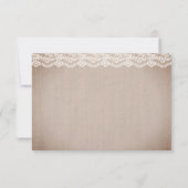 Rustic Floral Mason Jar Burlap Reception Kaart (Achterkant)