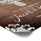 Rustic Floral Mason Jar Lights Welkom bruiloft Poster (Hoek)