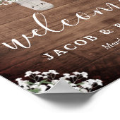 Rustic Floral Mason Jar Lights Welkom bruiloft Poster (Hoek)