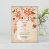 Rustic Floral Mason Jar Parchment Birthday 2 Kaart (Staand voorkant)