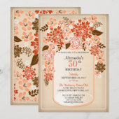 Rustic Floral Mason Jar Parchment Birthday 2 Kaart (Voorkant / Achterkant)