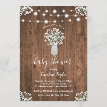 Rustic Floral Mason Jar String Light Baby shower