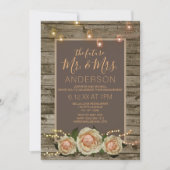 Rustic Floral Mason Jar String Light Verloving Kaart (Voorkant)