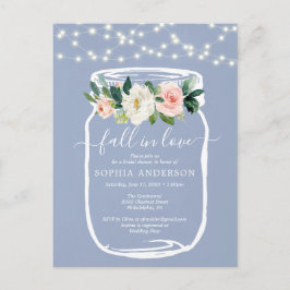 Rustic Floral Mason Jar Vrijgezellenfeest Invite Briefkaart