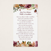 Rustic Floral Memorial Funeral Prayer Card Visitekaartje (Achterkant)