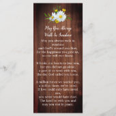 Rustic Floral Memorial Prayer Kaart Funeral Bookma (Achterkant)