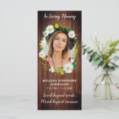 Rustic Floral Memorial Prayer Kaart Funeral Bookma (Staand voorkant)