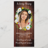 Rustic Floral Memorial Prayer Kaart Funeral Bookma (Voorkant)