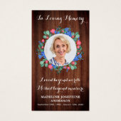 Rustic Floral Memorial Prayer Kaart Sympathie Foto (Voorkant)