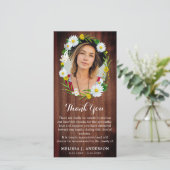 Rustic Floral Memorial Sympathy Afbeelding Funeral Bedankkaart (Staand voorkant)