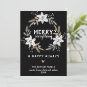 Rustic Floral Merry Alles Kerstmis Feestdagenkaart (Staand voorkant)