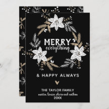 Rustic Floral Merry Alles Kerstmis