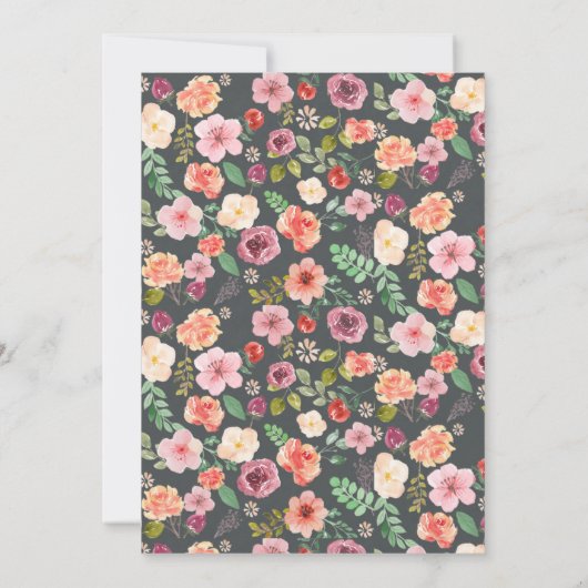Rustic Floral met foto bewaart de Kaart Datum (Achterkant)