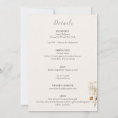 Rustic Floral Minimalist Wedding Invitation Kaart (Achterkant)
