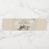 Rustic Floral Modern Baby shower Burgundy Blush Waterfles Etiket (Enkel label)