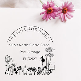 Rustic Floral Modern Family Return-adres Rubberstempel