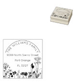 Rustic Floral Modern Family Return-adres Rubberstempel (Gestempeld)