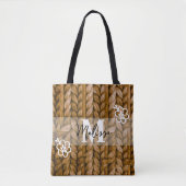Rustic Floral Monogram Canvas tas | Cadeau voor ha (Voorkant)