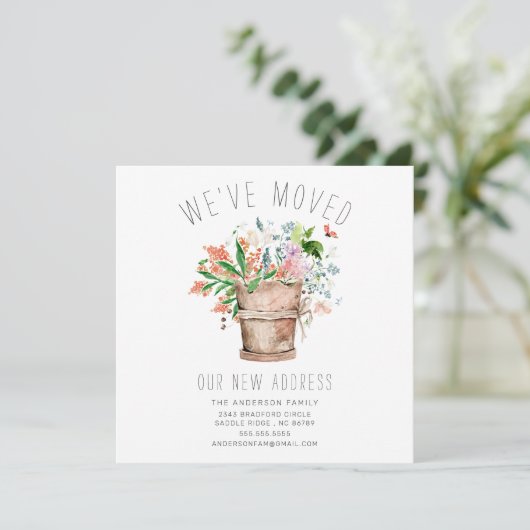 Rustic Floral Moving Announcement Aankondiging (Staand voorkant)